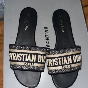 Christian Dior Flat Sandals Denim